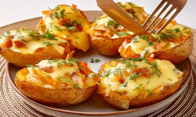 cartofi umpluti cu carne de pui