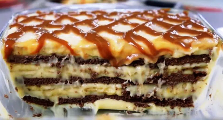 prajitura cu caramel si banane