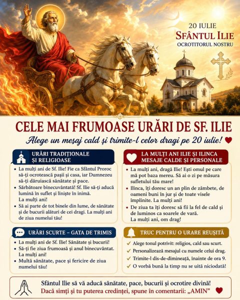 Cele mai frumoase urări de Sf. Ilie. Alege un mesaj cald și trimite-l celor dragi pe 20 iulie!