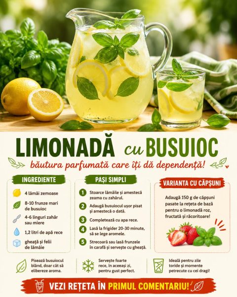 Limonadă cu busuioc, băutura parfumată care îți dă dependență după prima gură