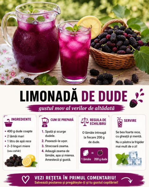 Limonadă de dude, gustul mov al verilor de altădată pe care nu îl mai găsești în comerț