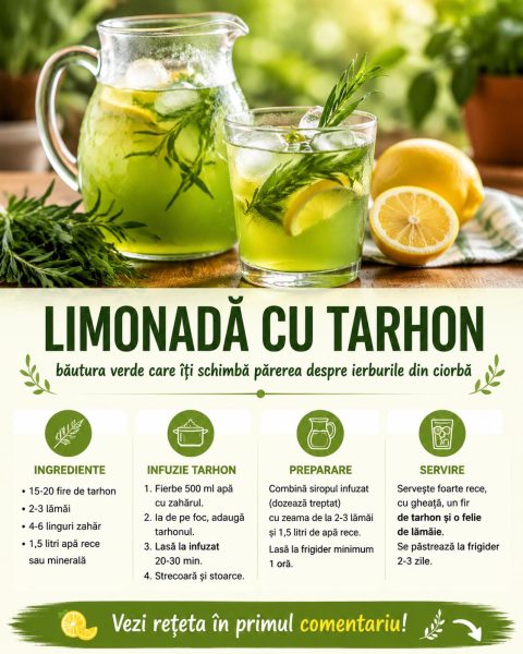Limonadă cu tarhon, băutura verde care îți schimbă părerea despre ierburile din ciorbă