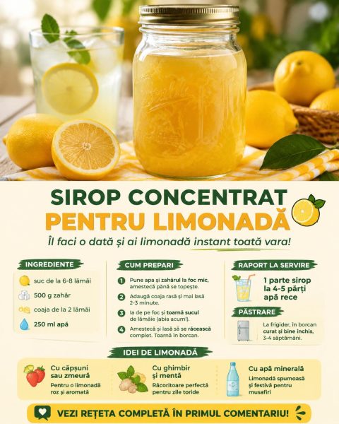 Faci siropul o dată și ai limonadă proaspătă în 10 secunde toată vara!