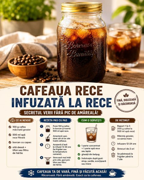 Cafeaua rece infuzată la rece, secretul verii fără pic de amăreală. Iată cum o faci acasă!