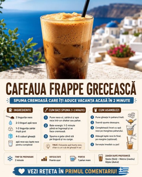 Cafeaua frappe grecească, spuma cremoasă care îți aduce vacanța acasă în 2 minute