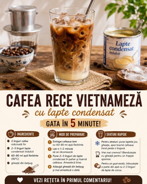 Cafea rece vietnameză cu lapte condensat. Iată cum o faci acasă în 5 minute!