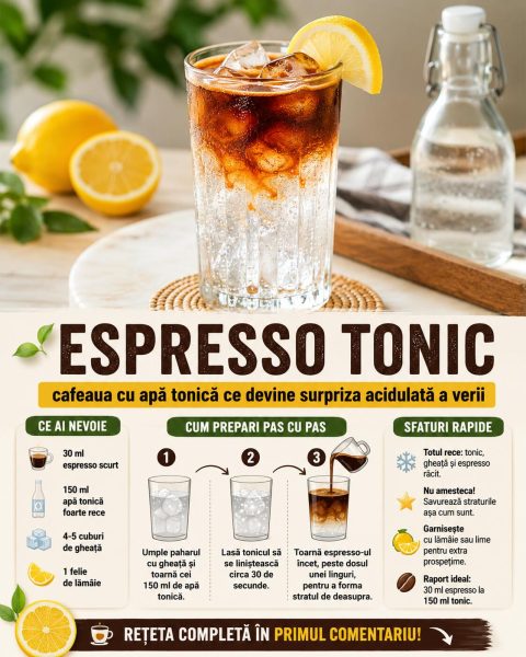 Espresso tonic, cafeaua cu apă tonică ce devine surpriza acidulată a verii