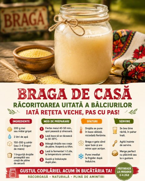 Braga de casă, răcoritoarea uitată a bâlciurilor. Iată rețeta veche, pas cu pas!