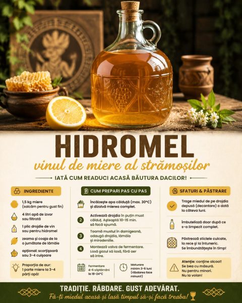 Hidromel, vinul de miere al strămoșilor. Iată cum readuci acasă băutura dacilor!