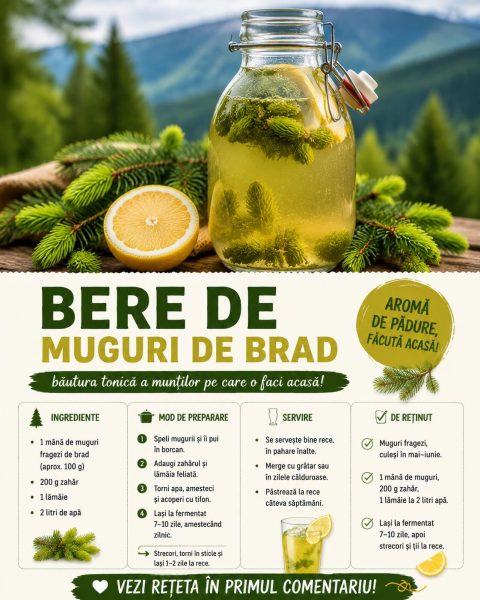 Bere de muguri de brad, băutura tonică a munților pe care o faci acasă!