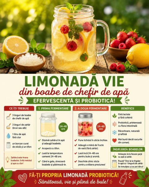 Limonadă vie din boabe de chefir de apă. Iată cum o faci acasă, efervescentă și probiotică!