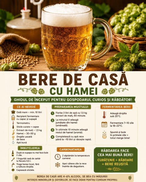 Bere de casă cu hamei. Iată ghidul de început pentru gospodarul curios și răbdător!