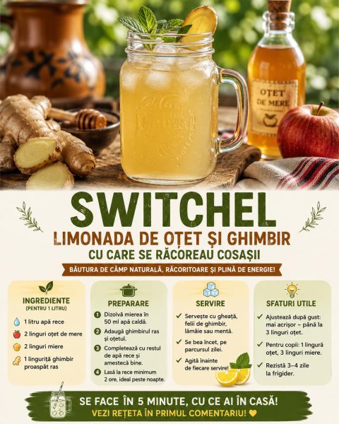 Switchel, limonada de oțet și ghimbir cu care se răcoreau cosașii. Iată rețeta!