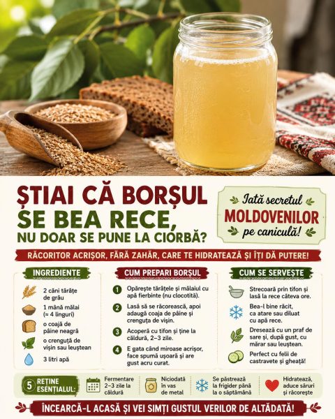 Știai că borșul se bea rece, nu doar se pune la ciorbă? Iată secretul moldovenilor pe caniculă!
