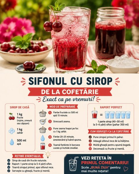 Sifonul cu sirop de la cofetărie. Iată cum îl faci acasă, exact ca pe vremuri!