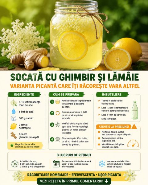 Socată cu ghimbir și lămâie, varianta picantă care îți răcorește vara altfel