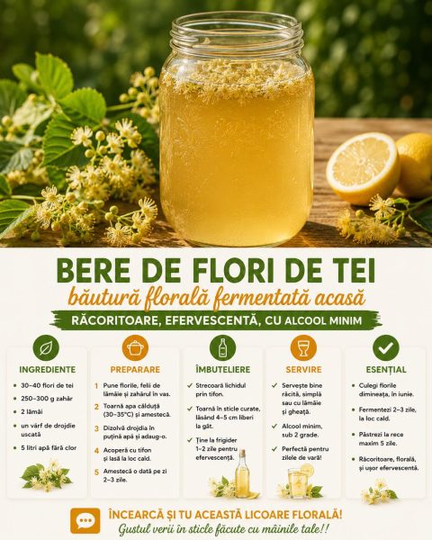 Teiul nu e doar pentru ceai. Iată cum faci o bere florală fermentată chiar acasă!