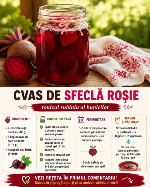 Cvas de sfeclă roșie, tonicul rubiniu al bunicilor. Iată cum îl faci acasă!
