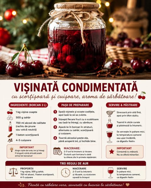 Vișinată condimentată cu scorțișoară și cuișoare. Iată secretul aromei de sărbătoare!