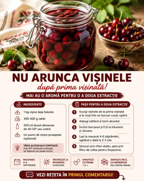 Nu arunca vișinele după prima vișinată! Mai au o aromă pentru o a doua extracție