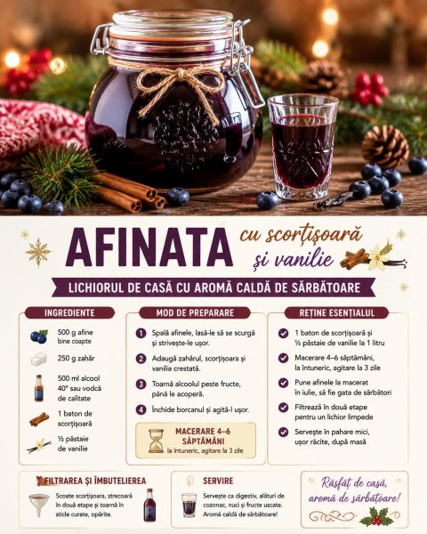 Afinată cu scorțișoară și vanilie, lichiorul de casă cu aromă caldă de sărbătoare