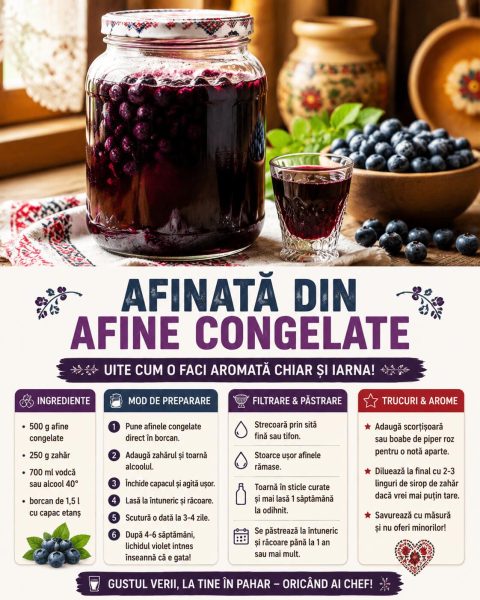 Afinată din afine congelate. Uite cum o faci aromată chiar și iarna!