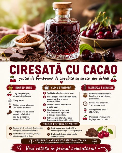 Cireșată cu un strop de cacao. Gustul de bomboană de ciocolată cu cireșe, dar lichid!