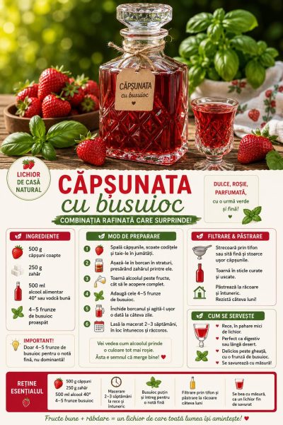 Căpșunata cu busuioc, lichiorul parfumat care surprinde pe toată lumea