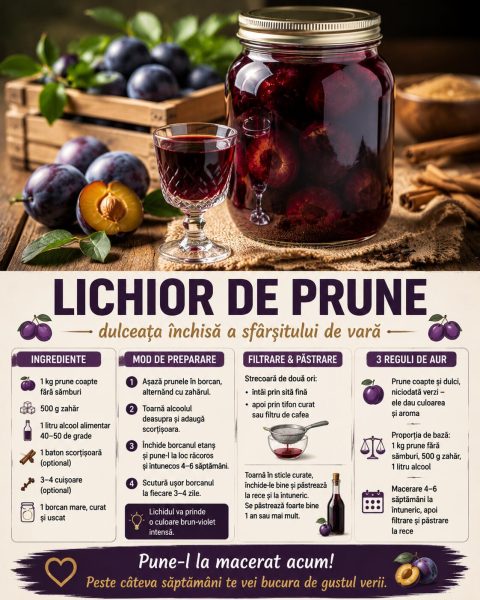 Lichior de prune, dulceața închisă a sfârșitului de vară. Pune-l la macerat acum!