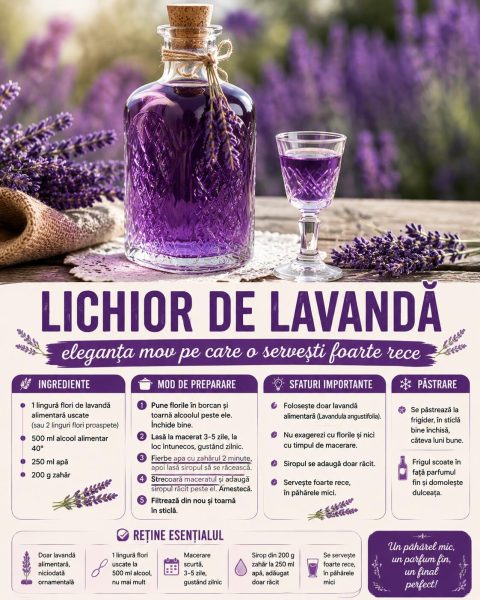 Lichior de lavandă, eleganța mov pe care o servești foarte rece