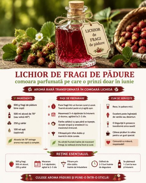 Lichior de fragi de pădure, comoara parfumată pe care o prinzi doar în iunie