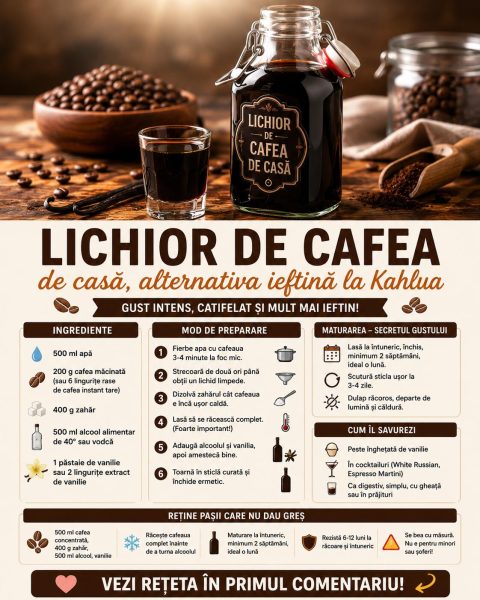Lichior de cafea de casă, mult mai ieftin ca Kahlua. Iată rețeta!