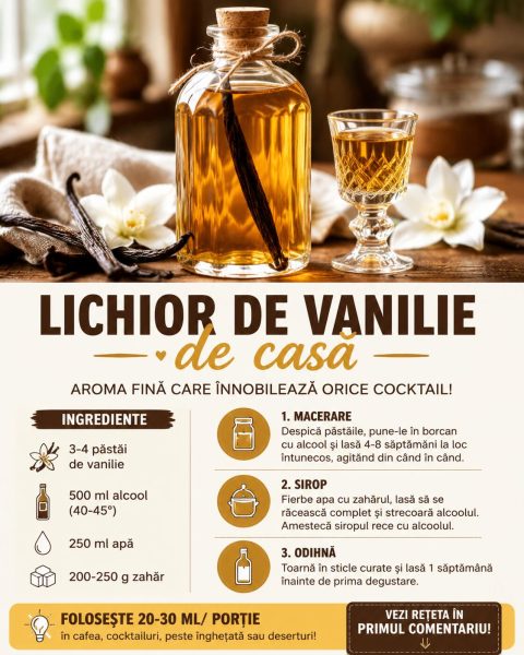 Lichior de vanilie de casă. Iată cum faci acasă aroma fină care înnobilează orice cocktail!