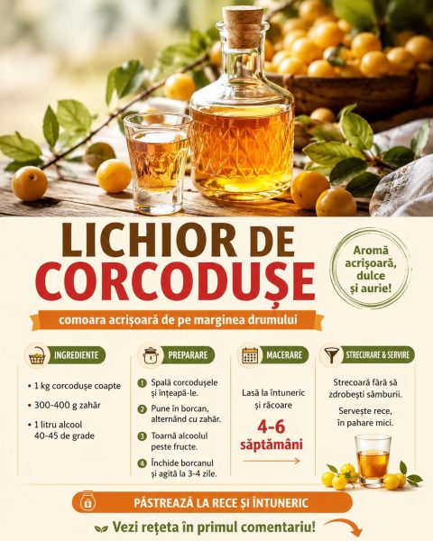 Lichior de corcodușe, comoara acrișoară pe care o culegi gratis de pe marginea drumului