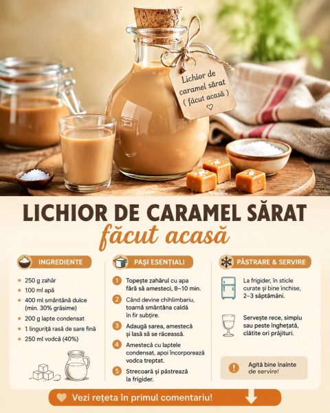 Lichior de caramel sărat făcut acasă. Iată secretul unui răsfăț cremos, dulce-sărat!