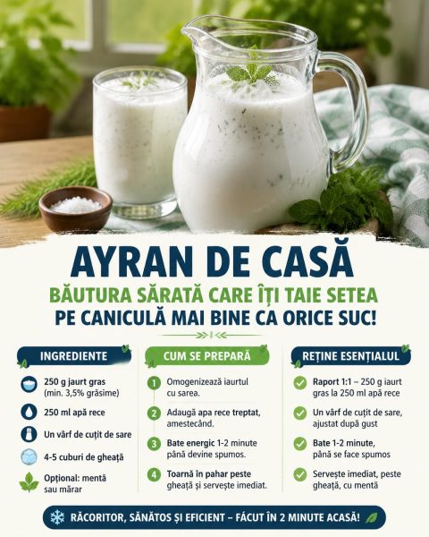 Ayran de casă, băutura sărată care îți taie setea pe caniculă mai bine ca orice suc