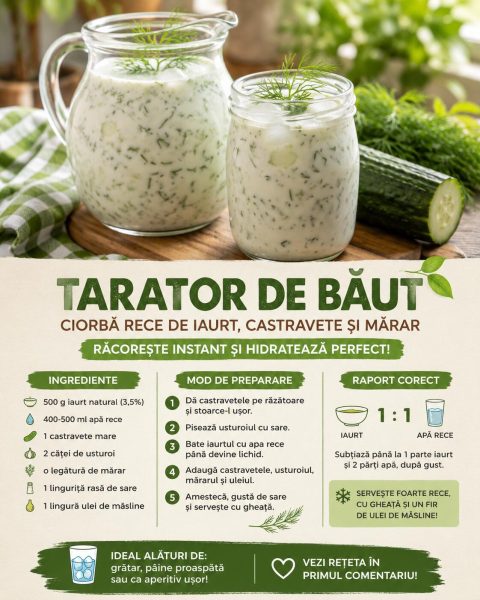 Taratorul de băut care te răcorește instant. Iaurt cu castravete și mărar direct în pahar