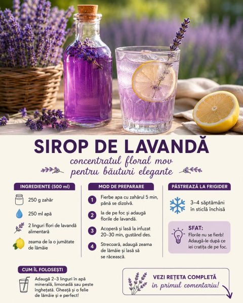 Sirop de lavandă, eleganța verii într-o sticlă. Iată cum îl faci și îl păstrezi!
