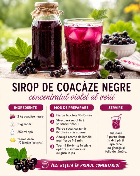 Sirop de coacăze negre, concentratul violet care îți răcorește toată vara