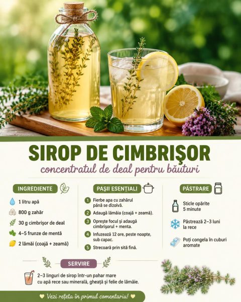 Sirop de cimbrișor și plante de deal. Iată secretul unei limonade aromate!