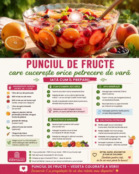 Punciul de fructe care cucerește orice petrecere de vară. Iată cum îl prepari!