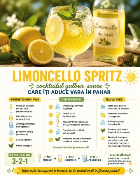 Limoncello spritz, cocktailul galben-soare care îți aduce vara în pahar