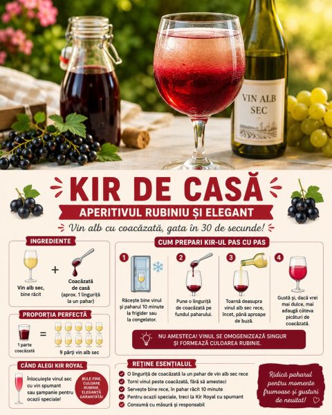 Kir de casă, aperitivul rubiniu și elegant. Iată cum îl faci cu coacăzata ta!
