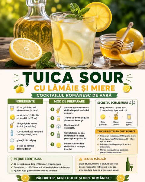 Țuica nu e doar de iarnă. Iată cum o transformi într-un cocktail de vară acrișor și răcoritor