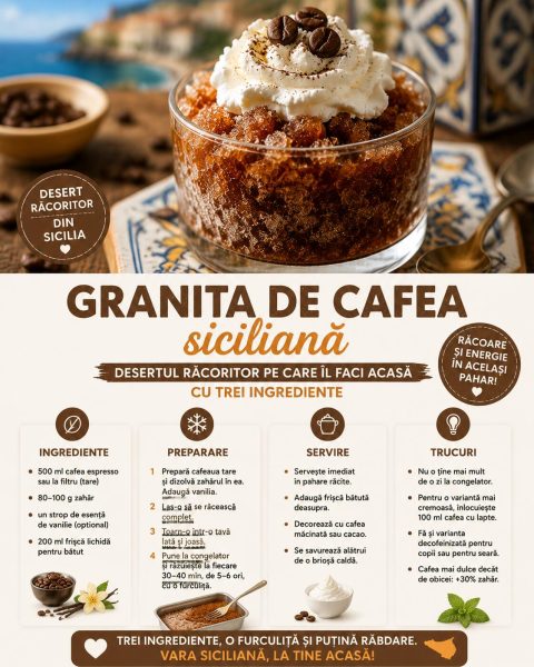 Granita de cafea siciliană, desertul răcoritor pe care îl faci acasă cu trei ingrediente