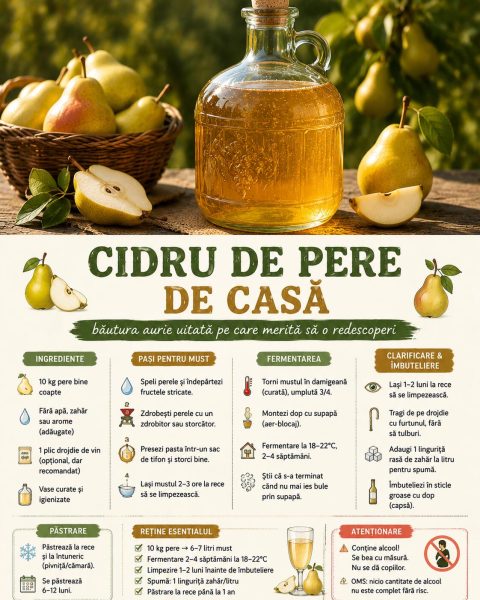 Cidru de pere de casă, băutura aurie uitată pe care merită să o redescoperi