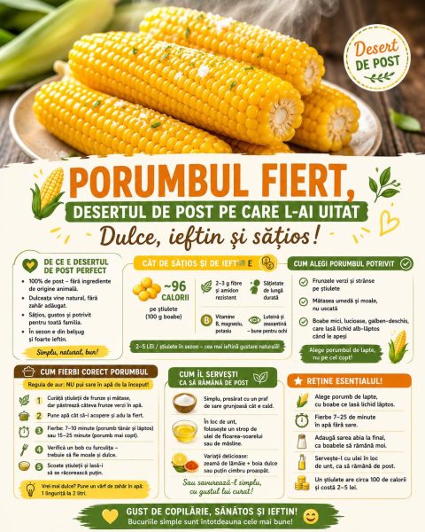 Porumbul fiert, desertul de post pe care l-ai uitat. Dulce, ieftin și sățios!