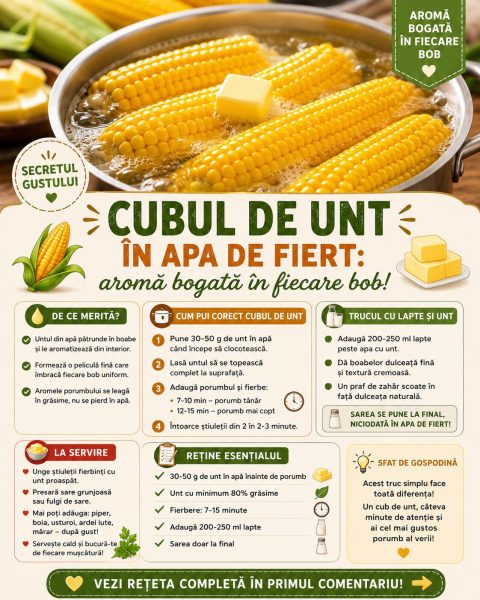 Cubul de unt în apa de fiert: aromă bogată în fiecare bob