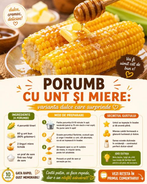 Porumb cu unt și miere: varianta dulce care surprinde