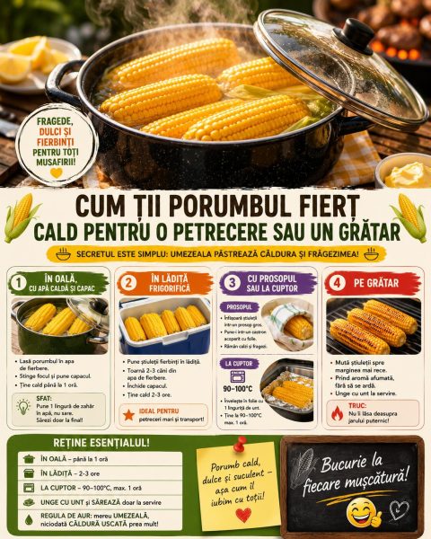 Cum ții porumbul fiert cald pentru o petrecere sau un grătar
